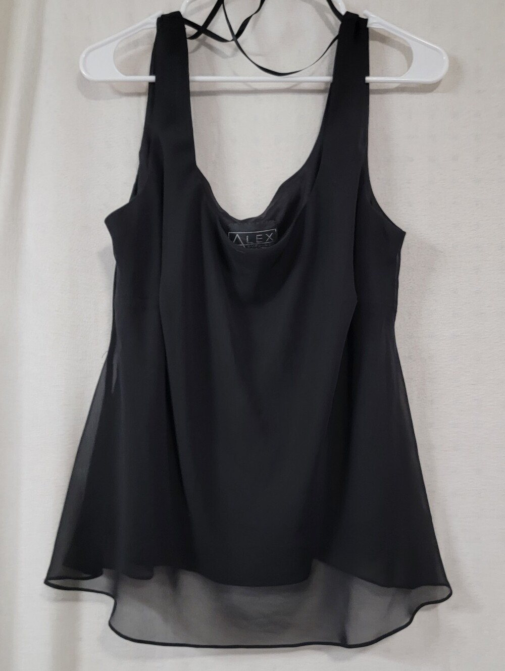 Alex Evenings Black Sleeveless Chiffon Tank Top
